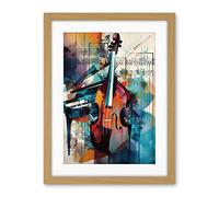 Artery8 Violin and Piano Classical Music Note Melody Concerto Abstract Modern Watercolour Painting Artwork Framed Wall Art Print 18X24 Inch