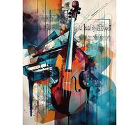 Artery8 Violin and Piano Classical Music Note Melody Concerto Abstract Modern Watercolour Painting Unframed Art Print Poster Wall Decor 12x16 inch