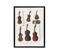 Artery8 Violin Viola Cello Encyclopedia Londinensis Black Framed Canvas Art in White | Size: W18" x H24" Artery8 White W18" x H24"