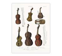 Artery8 Violin Viola Cello Encyclopedia Londinensis Wall Art Print Poster in White | Size: W24" x H32" Artery8 White W24" x H32"