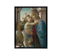 Artery8 Virgin & Child an Angel Botticelli Black Framed Canvas Wall Art | Size: W18" x H24" Artery8 Multicolor W18" x H24"