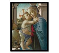 Artery8 Virgin & Child an Angel Botticelli Vintage Framed Wall Art Print | Size: A4 Artery8 Multicolor A4