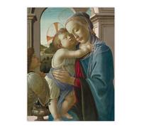 Artery8 Virgin & Child an Angel Botticelli Vintage Wall Art Print Poster | Size: W24" x H32" Artery8 Multicolor W24" x H32"