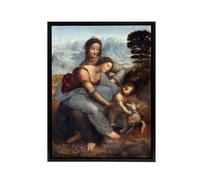 Artery8 Virgin & Child Saint Anne da Vinci Black Framed Canvas Wall Art in Brown | Size: W24" x H32" Artery8 Brown W24" x H32"