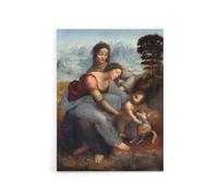 Artery8 Virgin & Child Saint Anne da Vinci Vintage Canvas Wall Art in Brown | Size: W24" x H32" Artery8 Brown W24" x H32"