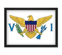 Artery8 Virgin Islands (U.S.) National Flag Patriotic Vexillology World Flags Country Region Poster Artwork Framed Wall Art Print A4