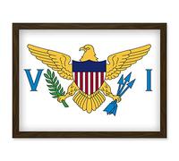 Artery8 Virgin Islands (U.S.) National Flag Patriotic Vexillology World Flags Country Region Poster Artwork Framed Wall Art Print A4