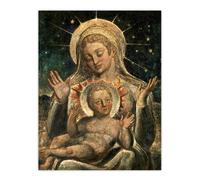 Artery8 Virgin Mary & Child Painting William Blake Wall Art Poster Print | Size: W12" x H16" Artery8 Multicolor W12" x H16"