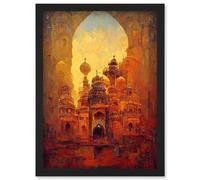 Doppelganger33 LTD Visions Of Petra Arabic Cityscape Oil Artwork Framed Wall Art Print A4