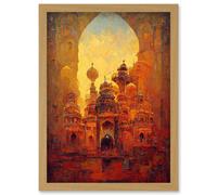 Doppelganger33 LTD Visions Of Petra Arabic Cityscape Oil Artwork Framed Wall Art Print A4