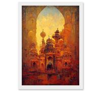 Doppelganger33 LTD Visions Of Petra Arabic Cityscape Oil Artwork Framed Wall Art Print A4