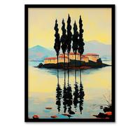 Artery8 Visovac Island Croatia Serene Coastal Landscape Living Room Artwork Framed Wall Art Print 18X24 Inch