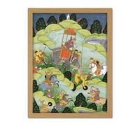 Artery8 Visscher War Soldiers Elephant Horses Drawing Artwork Framed Wall Art Print 18X24 Inch