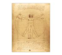 Artery8 Vitruvian Man Drawing Unframed Wall Art Print Poster 12X16 Artwork By da Vinci : Classic Geometry Artwork Perfect For Study Or Design Space Symbolising Proportion And Intellect