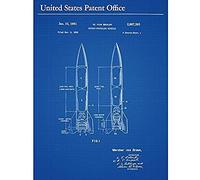 Artery8 Von Braun US Army Rocket Propelled Missile 1961 Patent Unframed Wall Art Print Poster Home Decor Premium