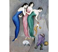 Artery8 Von Dardel Dreams Fantasies No.1 Skittle Alley Painting Premium Wall Art Canvas Print 18X24 Inch