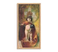 Artery8 Von Stuck Emperor Cupid Painting Framed Wall Art Print Long 25X12 Inch