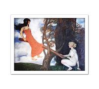 Artery8 Von Stuck Seesaw Swing Painting Artwork Framed Wall Art Print 18X24 Inch