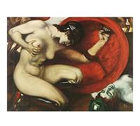 Artery8 Von Stuck Wounded Amazon Painting Art Print Canvas Premium Wall Decor Poster Mural