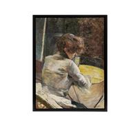Artery8 Waiting at the Studio Framed Canvas Wall Art Print Toulouse Lautrec in Brown | Size: W24" x H32" Artery8 Brown W24" x H32"