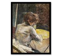 Artery8 Waiting at the Studio Vintage Framed Wall Art Print Toulouse Lautrec in Brown | Size: W12" x H16" Artery8 Brown W12" x H16"