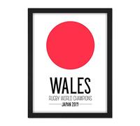 Artery8 Wales Rugby World Champions 2019 Japan Artwork Framed Wall Art Print 18X24 Inch