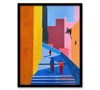 Artery8 Walk Though Casablanca Abstract Morocco Painting Living Room Artwork Framed Wall Art Print A4