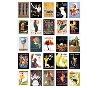Artery8 50 Pcs Art Deco Vintage Advert Posters Aesthetic Collage Kit Wall Art Prints A6 Set Pack 14.8 x 10.5 cm (5.8 x 4.1) Room Decor Old Retro 1920's Advertising