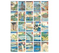 Artery8 Wall Art Print 50 Pcs Utagawa Hiroshige Japan Aesthetic Collage Kit Japanese Provinces Woodblock s A6 Set Pack 15x10 cm (6x4") Room Decor Artery8 Multicolor 15x10 cm