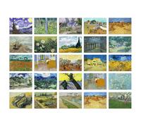 Artery8 50 Pcs Vincent Van Gogh Art Aesthetic Collage Kit Paintings Wall Art Prints A6 Set Pack 14.8 x 10.5 cm (5.8 x 4.1) Room Decor Poster Collection Starry Night