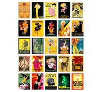 Artery8 50 Pcs Vintage Advertising Aesthetic Collage Kit Old Advert Posters Wall Art Prints A6 Set Pack 14.8 x 10.5 cm (5.8 x 4.1) Bathroom Wall Decor Collection