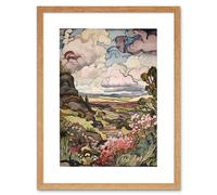 Artery8 Wall Art Print A Wild Scottish Landscape on a Cloudy Day Artwork Framed 9X7 Inch in Beige | Size: W7" x H9" Artery8 Beige W7" x H9"