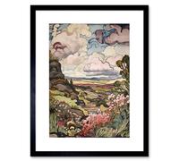 Artery8 Wall Art Print A Wild Scottish Landscape on a Cloudy Day Artwork Framed 9X7 Inch in Black | Size: W7" x H9" Artery8 Black W7" x H9"