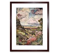 Artery8 Wall Art Print A Wild Scottish Landscape on a Cloudy Day Artwork Framed 9X7 Inch in Brown | Size: W7" x H9" Artery8 Brown W7" x H9"