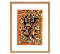 Artery8 Wall Art Print Abstract Blocks Halvdan Ljosne 1 Artwork Framed 9X7 Inch in Beige | Size: W7" x H9" Artery8 Beige W7" x H9"