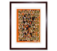 Artery8 Wall Art Print Abstract Blocks Halvdan Ljosne 1 Artwork Framed 9X7 Inch in Brown | Size: W7" x H9" Artery8 Brown W7" x H9"