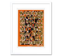 Artery8 Wall Art Print Abstract Blocks Halvdan Ljosne 1 Artwork Framed 9X7 Inch in White | Size: W7" x H9" Artery8 White W7" x H9"