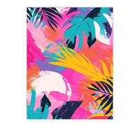 Artery8 Wall Art Print Abstract Bright & Bold Leaves Tropical Painting Poster | Size: W12" x H16" Artery8 Multicolor W12" x H16"