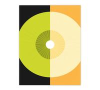 Artery8 Wall Art Print Abstract Kiwi & Orange Kitchen Artwork Black Green Orange Painting Poster | Size: W12" x H16" Artery8 Multicolor W12" x H16"