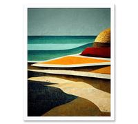 Artery8 Wall Art Print Abstract Modern Beach Ocean Coastal Africa Art Framed in White | Size: W12" x H16" Artery8 White W12" x H16"