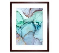 Artery8 Wall Art Print Abstract Paint with Cool Colours Art Framed 9x7 inch in Brown | Size: W7" x H9" Artery8 Brown W7" x H9"