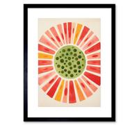 Artery8 Wall Art Print Abstract Watermelon Kitchen Artwork Bright Colourful Pastel Pigments Artwork Framed 9X7 Inch