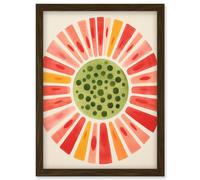 Artery8 Wall Art Print Abstract Watermelon Kitchen Artwork Bright Colourful Pastel Pigments Artwork Framed A4 in Brown Artery8 Brown A4