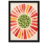 Artery8 Abstract Watermelon Kitchen Artwork Bright Colourful Pastel Pigments Artwork Framed Wall Art Print A4