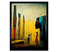 Artery8 Wall Art Print African Art Modern Bright Abstract Art Framed | Size: W12" x H16" Artery8 Multicolor W12" x H16"