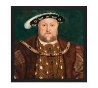 Artery8 Wall Art Print After Hans Holbein The Younger King Henry VIII Square Framed Picture 16X16 Inch in Black | Size: W16" x H16" Artery8 Black W16" x H16"