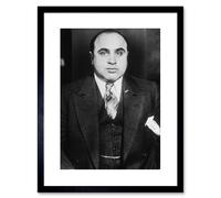 Artery8 Wall Art Print Al Capone 1935 Photo Mafia Chicago Gangster Artwork Framed 9X7 Inch in Black | Size: W7" x H9" Artery8 Black W7" x H9"