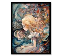 Artery8 Wall Art Print Alice In Wonderland Captured In Prison Whimsical Magical Adventure Painting Art Framed | Size: W12" x H16" Artery8 Multicolor W12" x H16"
