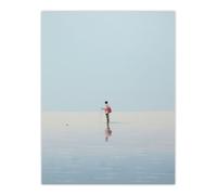 Artery8 Wall Art Print Alone At Sea By Amy Denver Minimalist Soft Pastel Ocean Pale Blue Minimalism Simple Modern Artwork Poster | Size: W12" x H16" Artery8 Blue W12" x H16"
