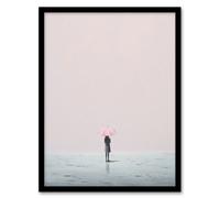 Artery8 Wall Art Print Alone No 1 By Amy Denver Minimalist Soft Pastel Peaceful Pink Minimalism Simple Modern Artwork Art Framed | Size: A4 Artery8 Pink A4